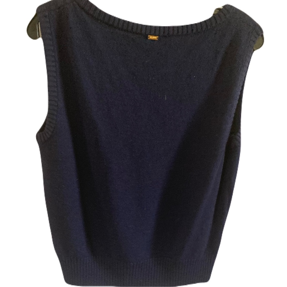 St John  Vintage  Santana Knit Navy Blue Shell - Picture 2 of 3